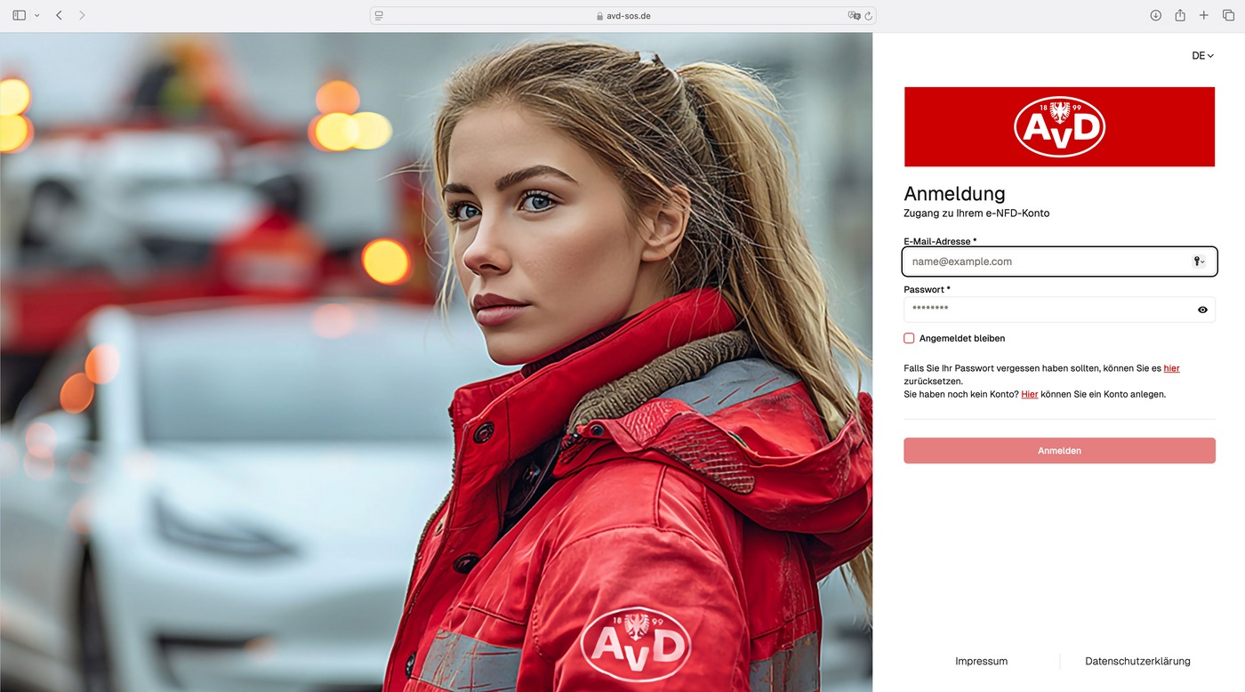 AvD - Mitglieder Special: Elektronische Notfalldaten AvD-SOS inkl. Notfallkarte im persönlichen Anschreiben