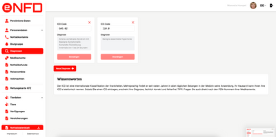 e-NFD "Notfallkontakt" inkl. Notfallkarte im persönlichen Anschreiben