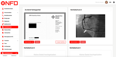 e-NFD "Notfallkontakt" inkl. Notfallkarte im persönlichen Anschreiben